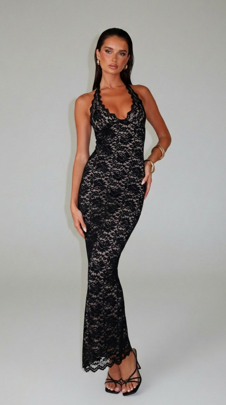 Victoria | Vestido Halter de Encaje