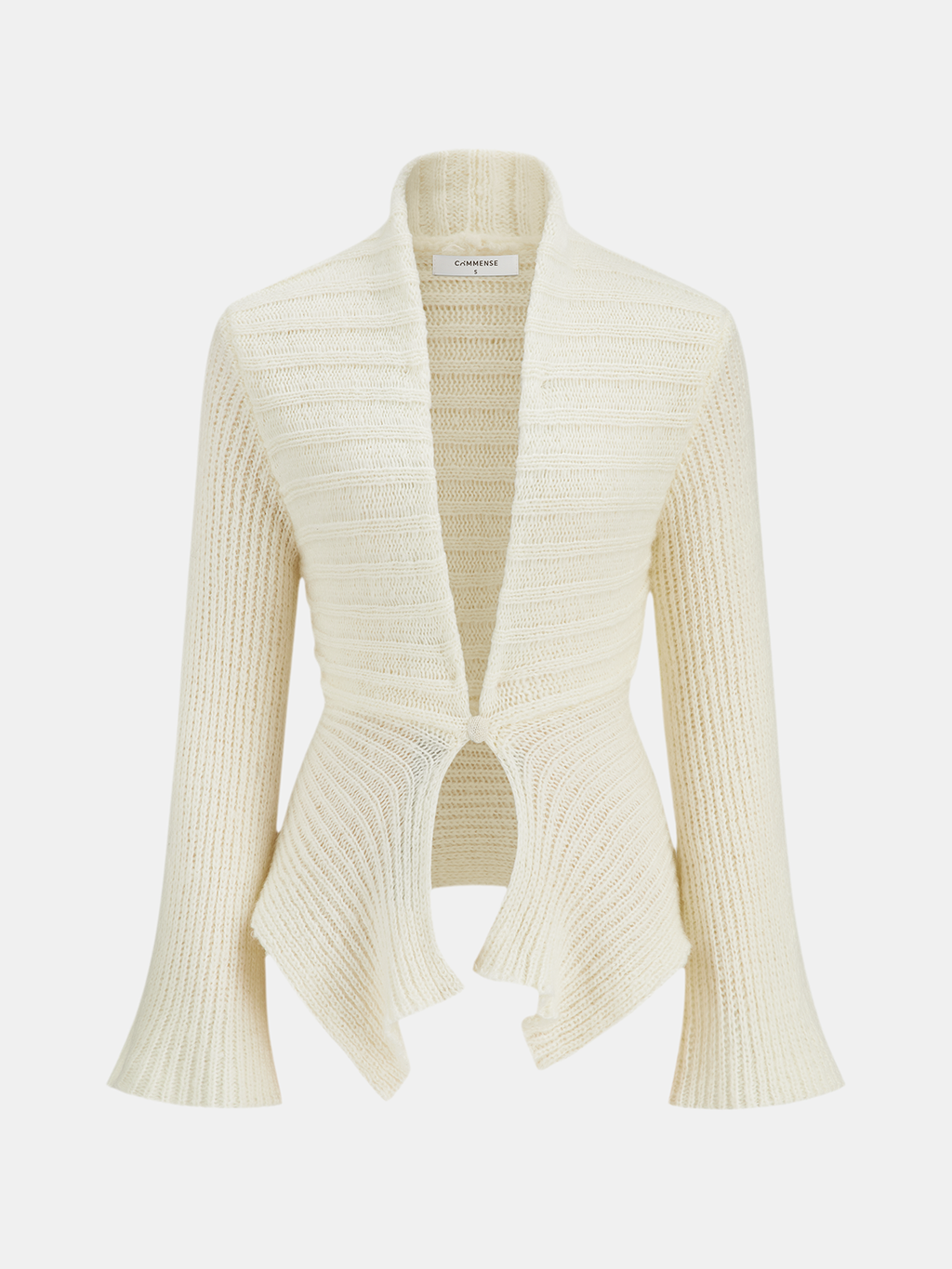 Escote V Long-sleeved Fluido Knitted Cárdigan