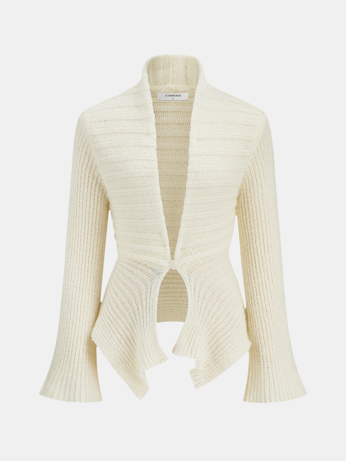 Escote V Long-sleeved Fluido Knitted Cárdigan