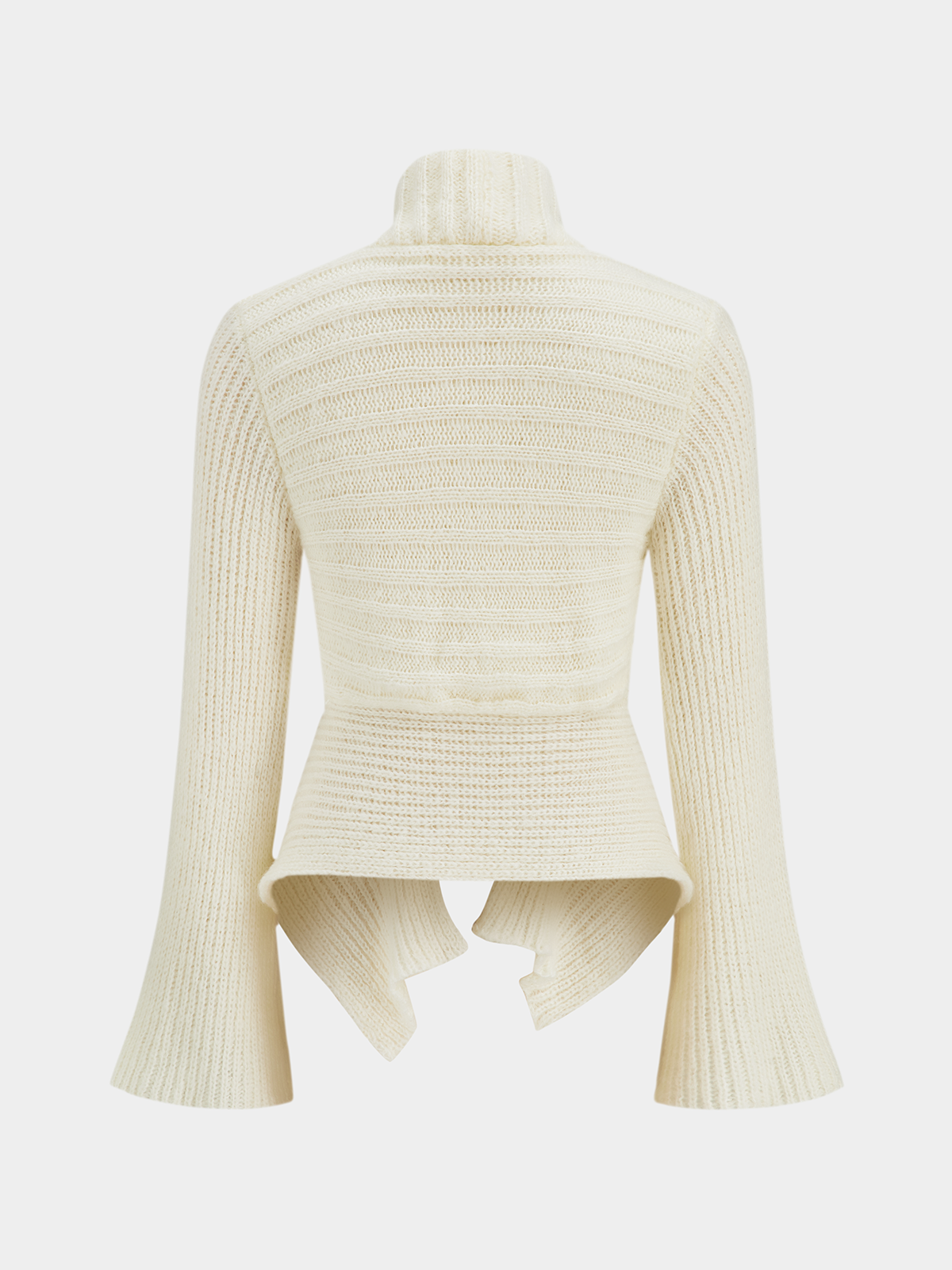 Escote V Long-sleeved Fluido Knitted Cárdigan