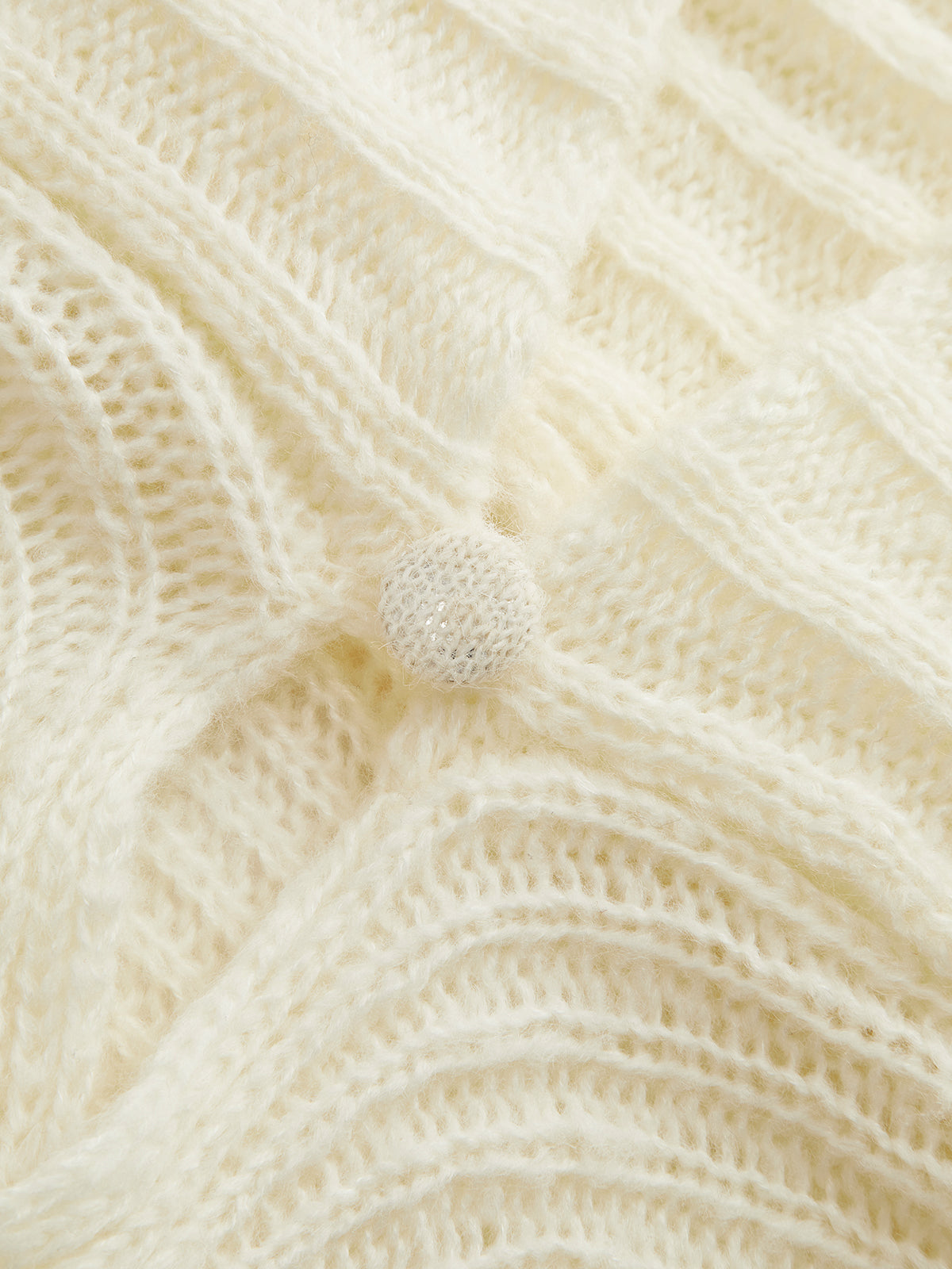 Escote V Long-sleeved Fluido Knitted Cárdigan