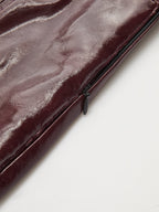 Faux-Leather Lentejuelas Panel mini Falda