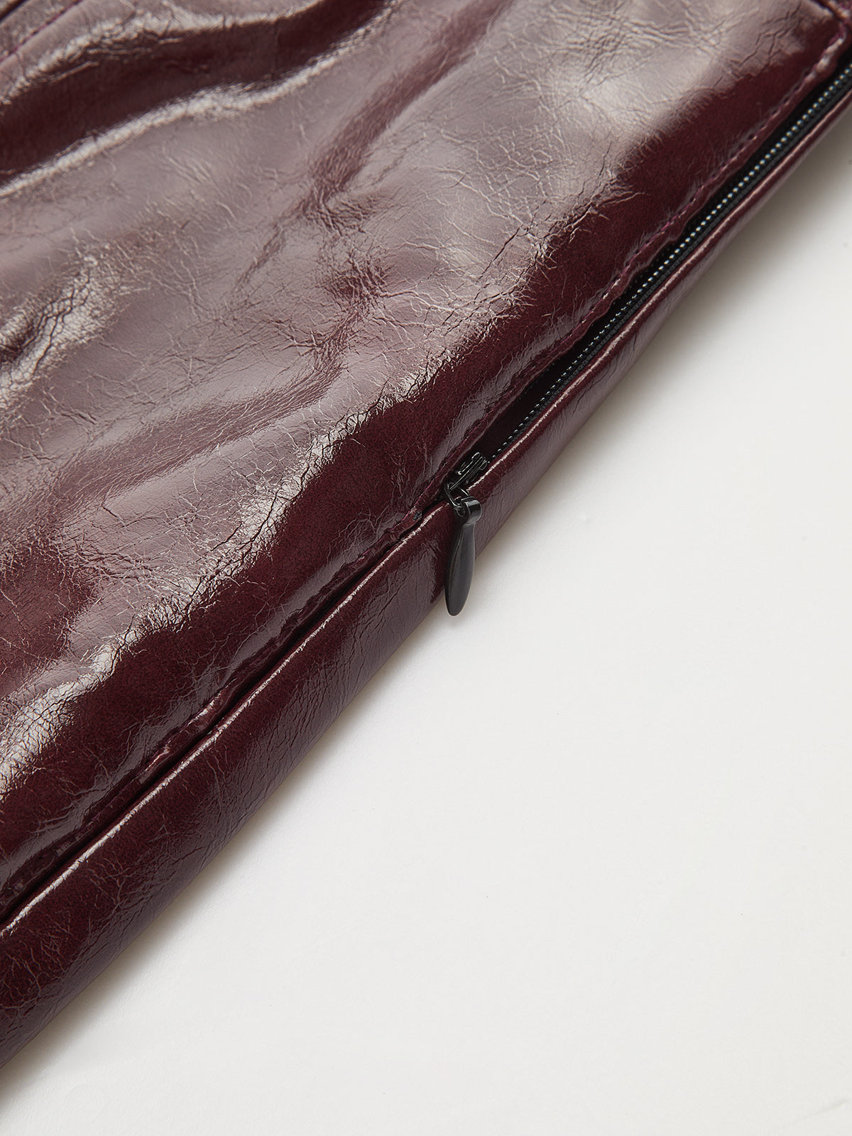 Faux-Leather Lentejuelas Panel mini Falda