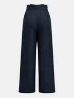 Double-Row frontal-Slit Pierna Ancha Pantalón
