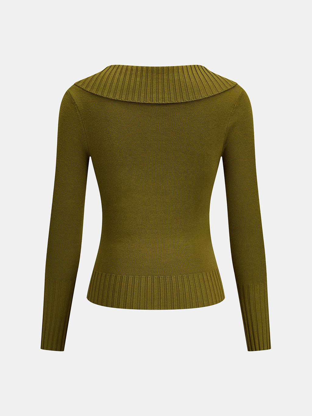 Cruzado-V cuello Ribbed ribete Fitted Punto Top