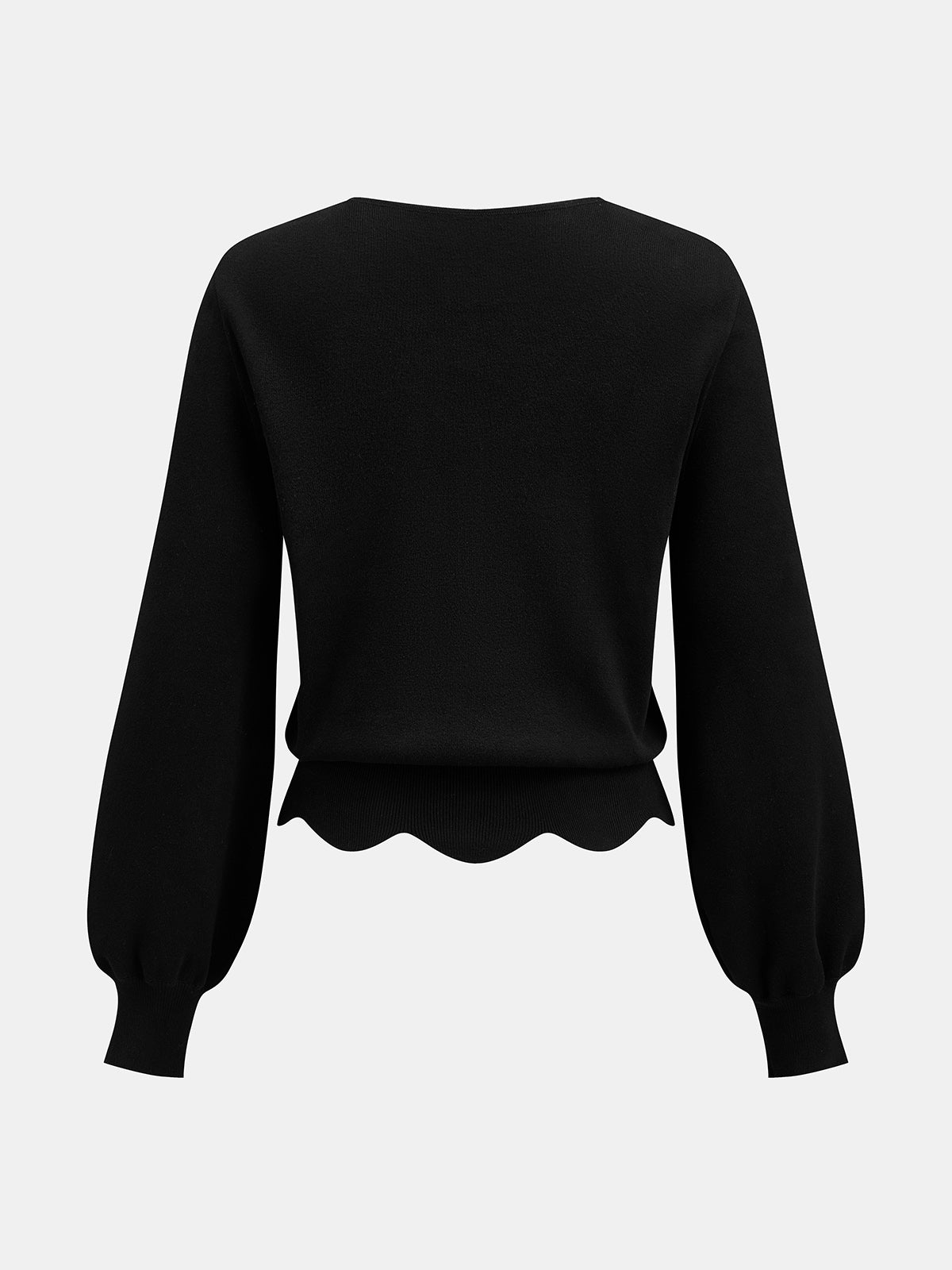 Scalloped bajo Escote V Punto Top