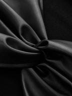 Faux-Leather nudo-Knot Manga Larga Entallado Vestido