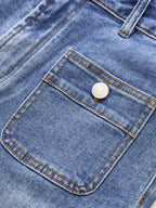 Patch Pocket Tiro Alto Flare Jeans