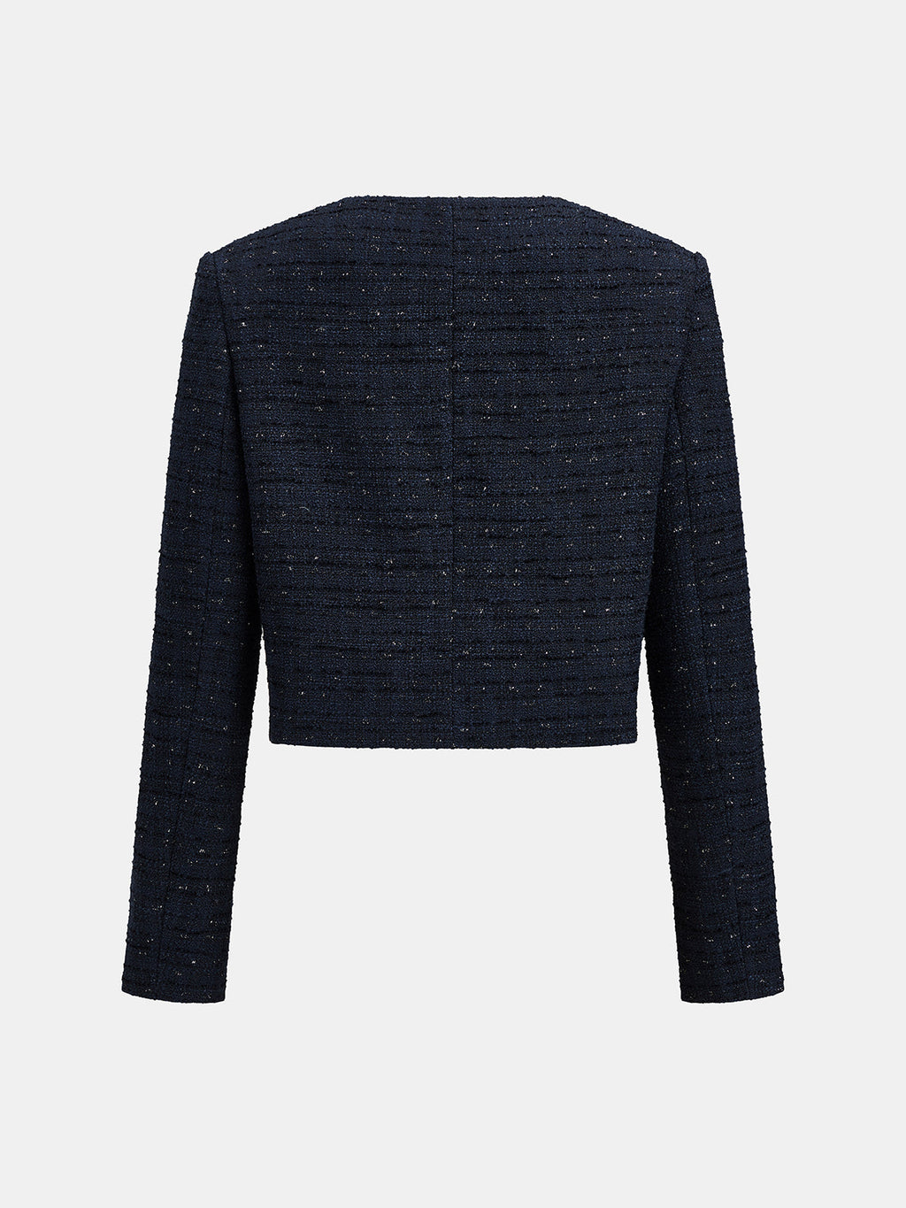 Sparkle Tweed Cruzado Cropped Chaqueta