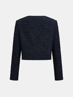 Sparkle Tweed Cruzado Cropped Chaqueta
