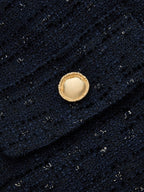 Sparkle Tweed Cruzado Cropped Chaqueta