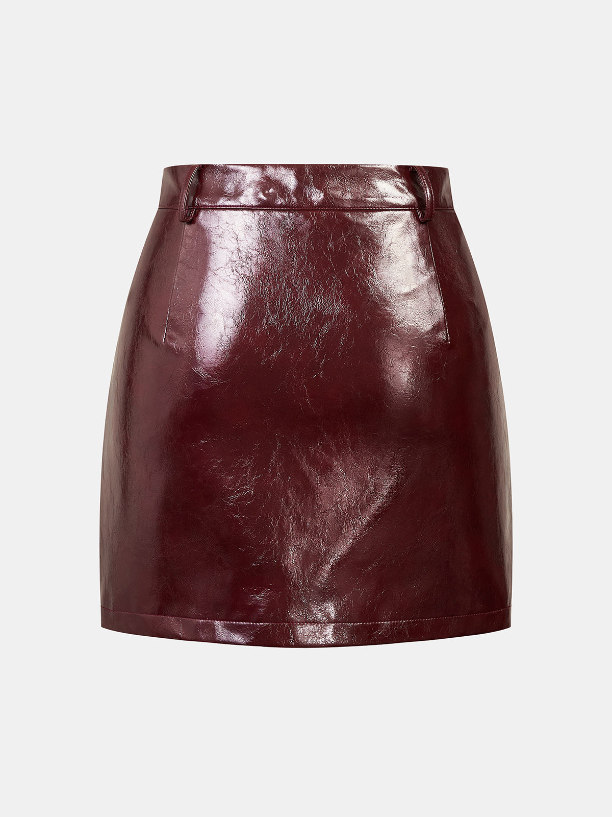 Faux-Leather Lentejuelas Panel mini Falda