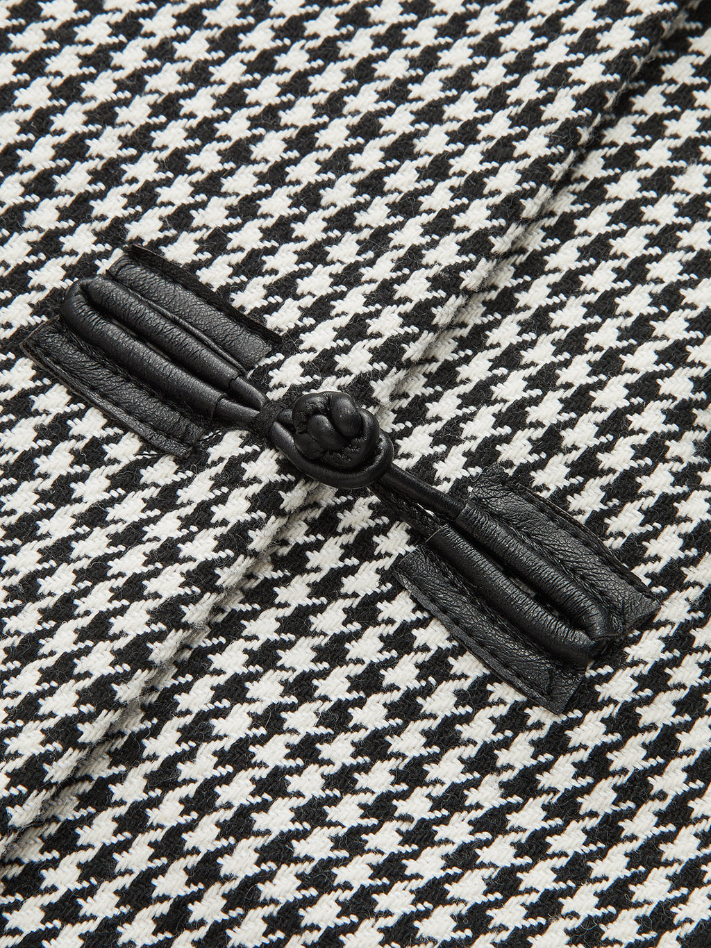 Houndstooth Frog botón con Cinturón Chaqueta