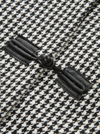 Houndstooth Frog botón con Cinturón Chaqueta
