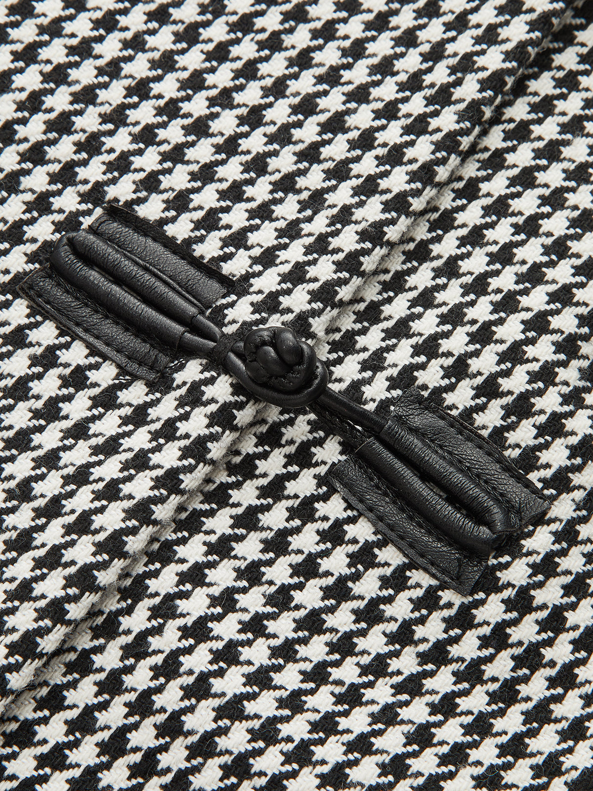 Houndstooth Frog botón con Cinturón Chaqueta
