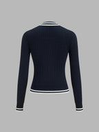 Rayas ribete Cable-Punto Polo jersey