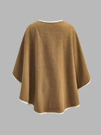 Contraste-ribete Knotted Poncho