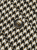 Houndstooth con Cinturón cintura Camisa Chaqueta