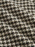 Houndstooth con Cinturón cintura Camisa Chaqueta