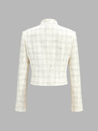 Grid Tweed Dos Piezas Shorts Set