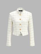 Grid Tweed Dos Piezas Shorts Set