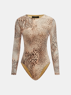 Mixed Animal estampado Manga Larga Body