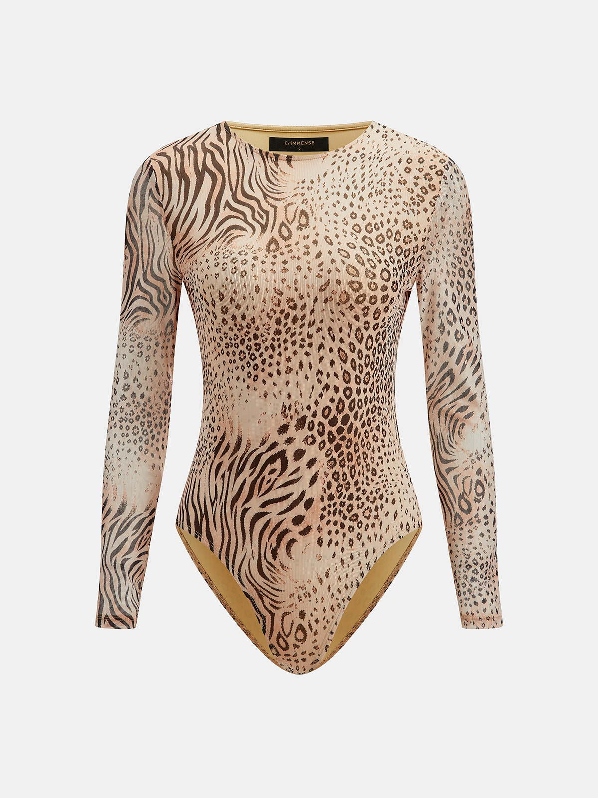 Mixed Animal estampado Manga Larga Body