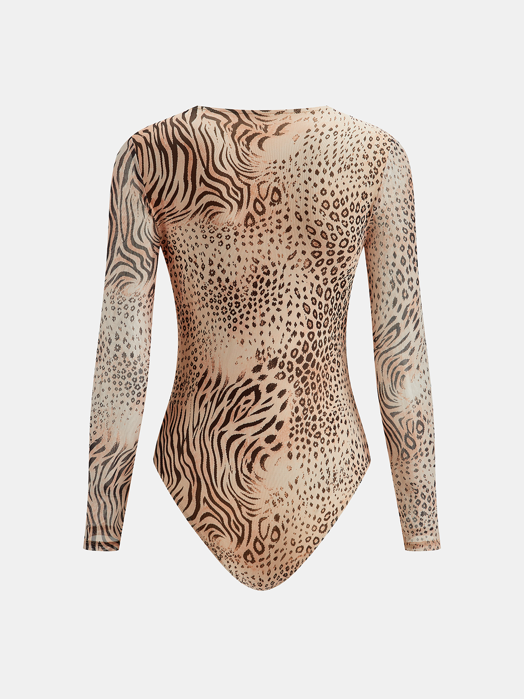 Mixed Animal estampado Manga Larga Body