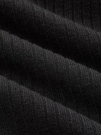 Faux-Leather ribete Ribbed Punto Top