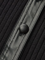 Faux-Leather ribete Ribbed Punto Top