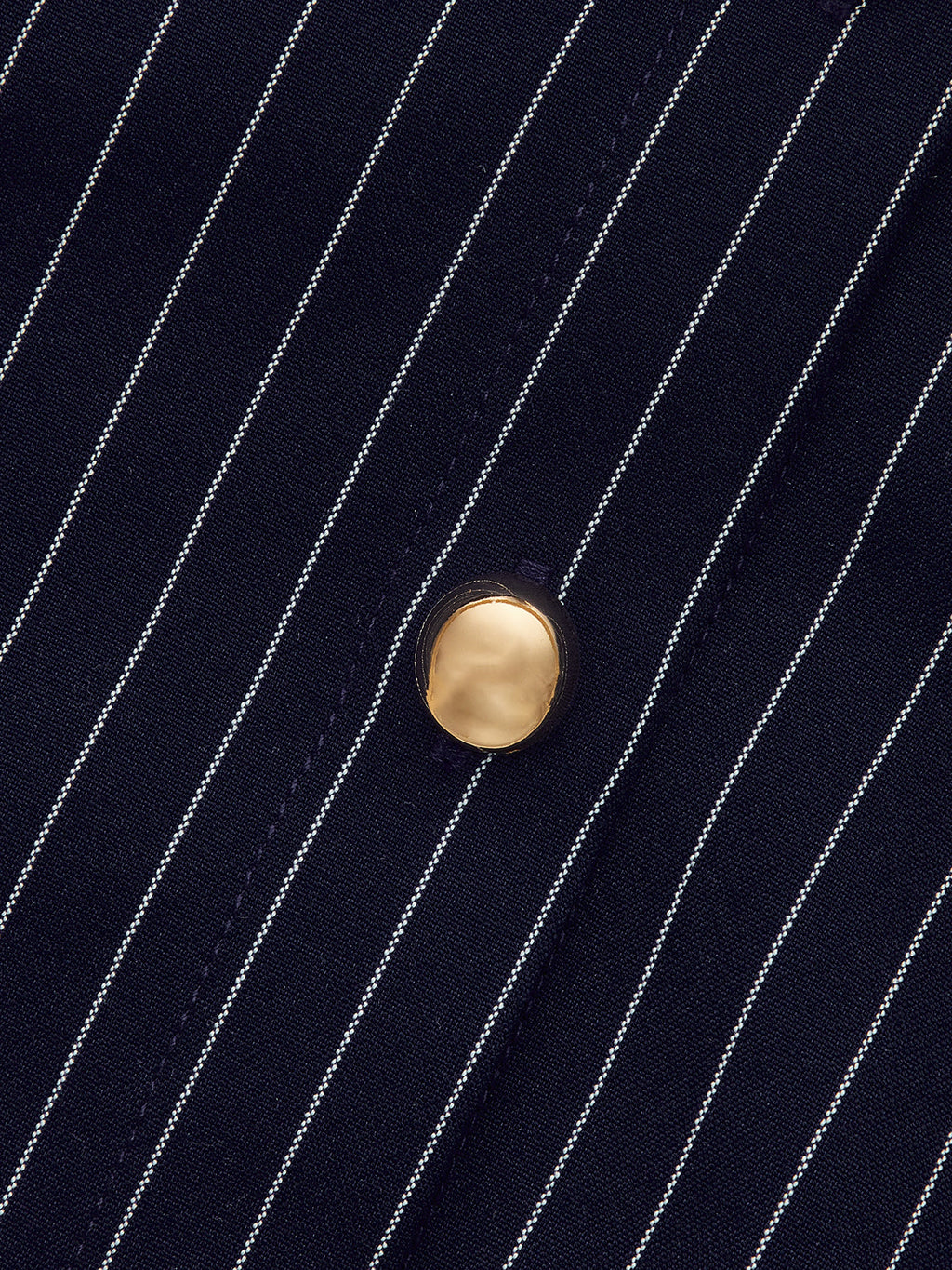 Botones Metálicos Pinstripe midi Camisa Vestido