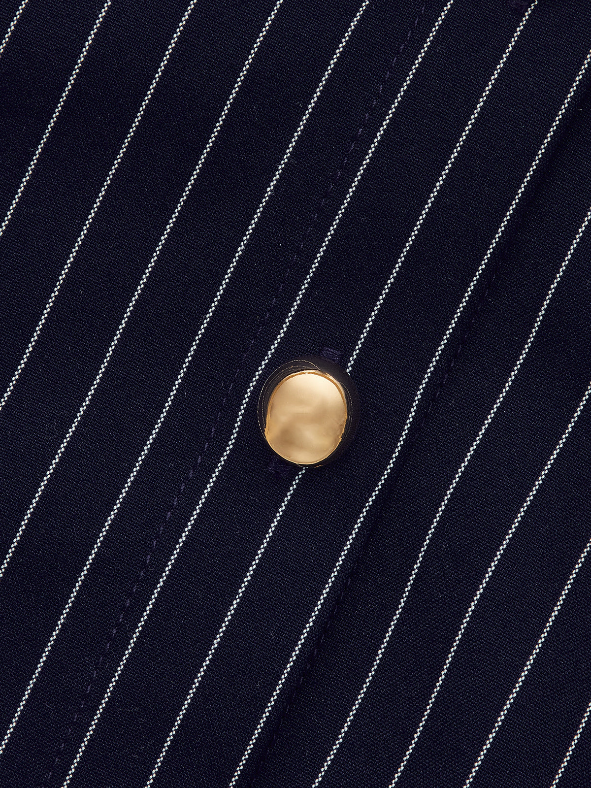 Botones Metálicos Pinstripe midi Camisa Vestido