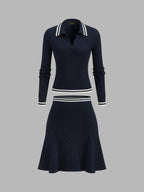 Rayas ribete Cable-Punto Polo jersey