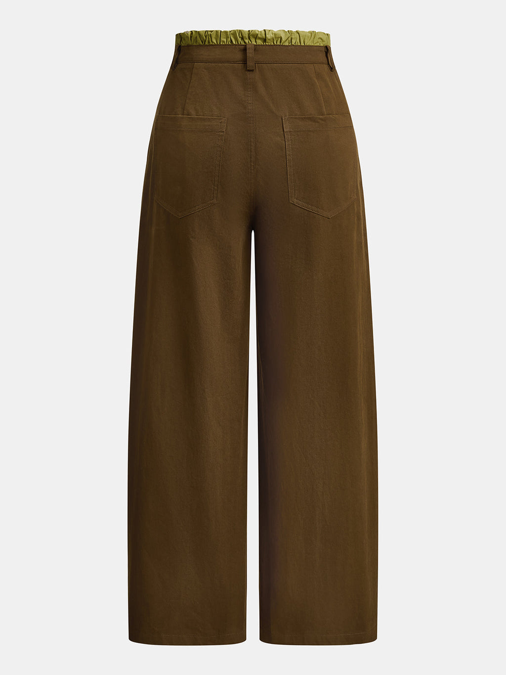 Contraste Drawstring cintura Pierna Ancha Pantalón