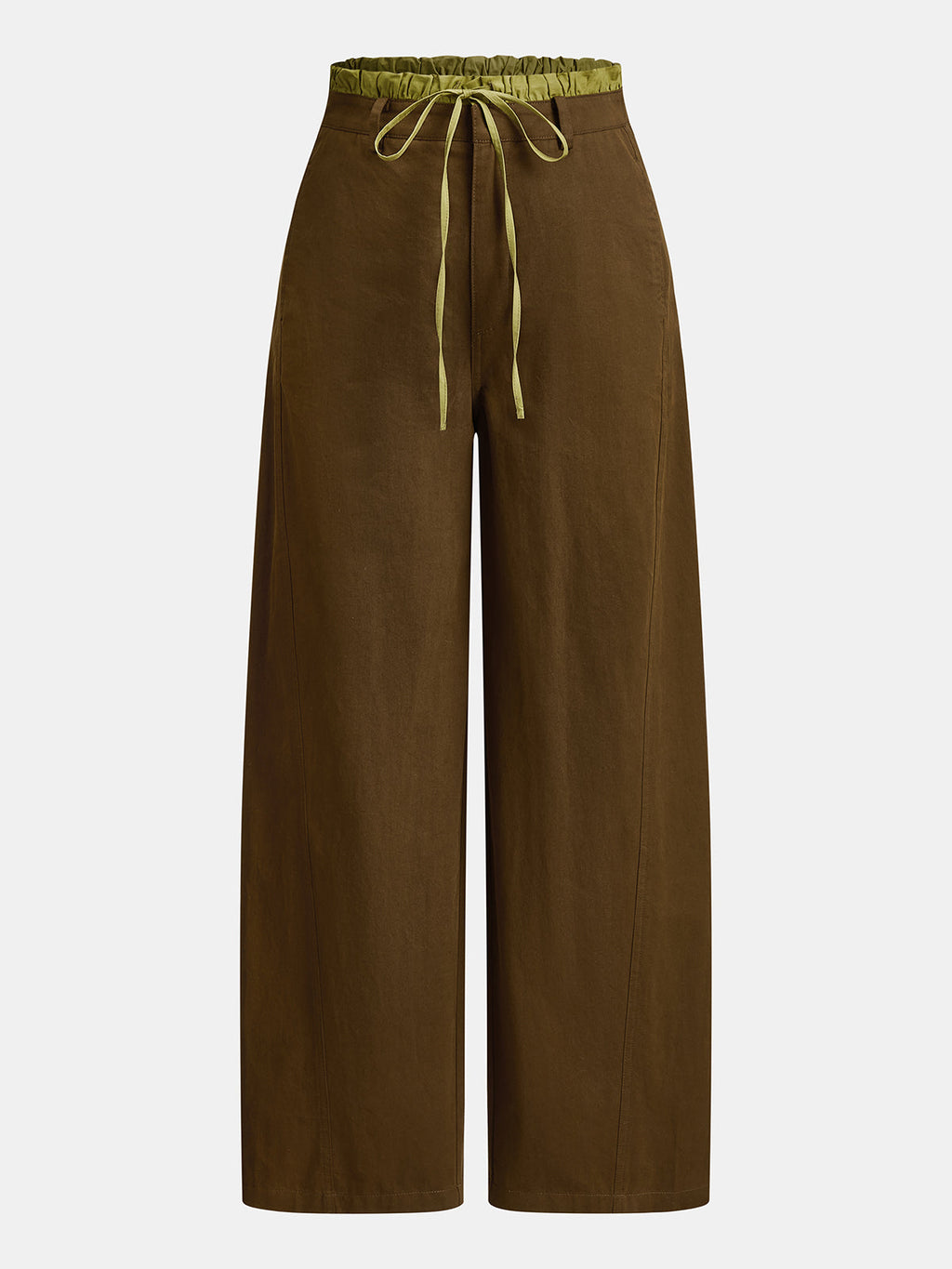 Contraste Drawstring cintura Pierna Ancha Pantalón