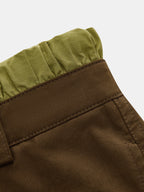 Contraste Drawstring cintura Pierna Ancha Pantalón