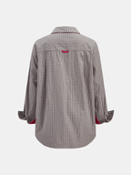 Ribete en Contraste Cuadros Oversize Camisa