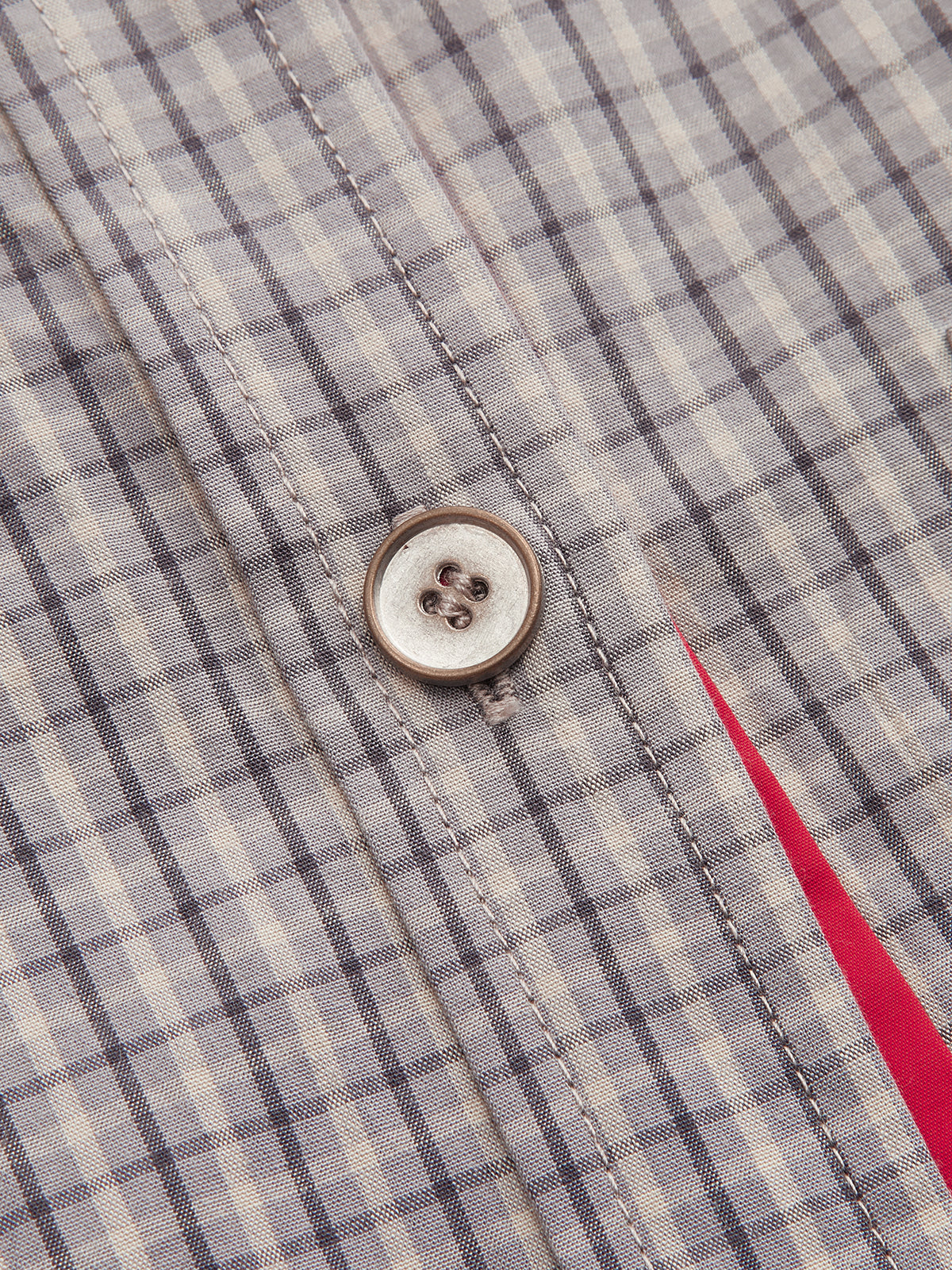Ribete en Contraste Cuadros Oversize Camisa