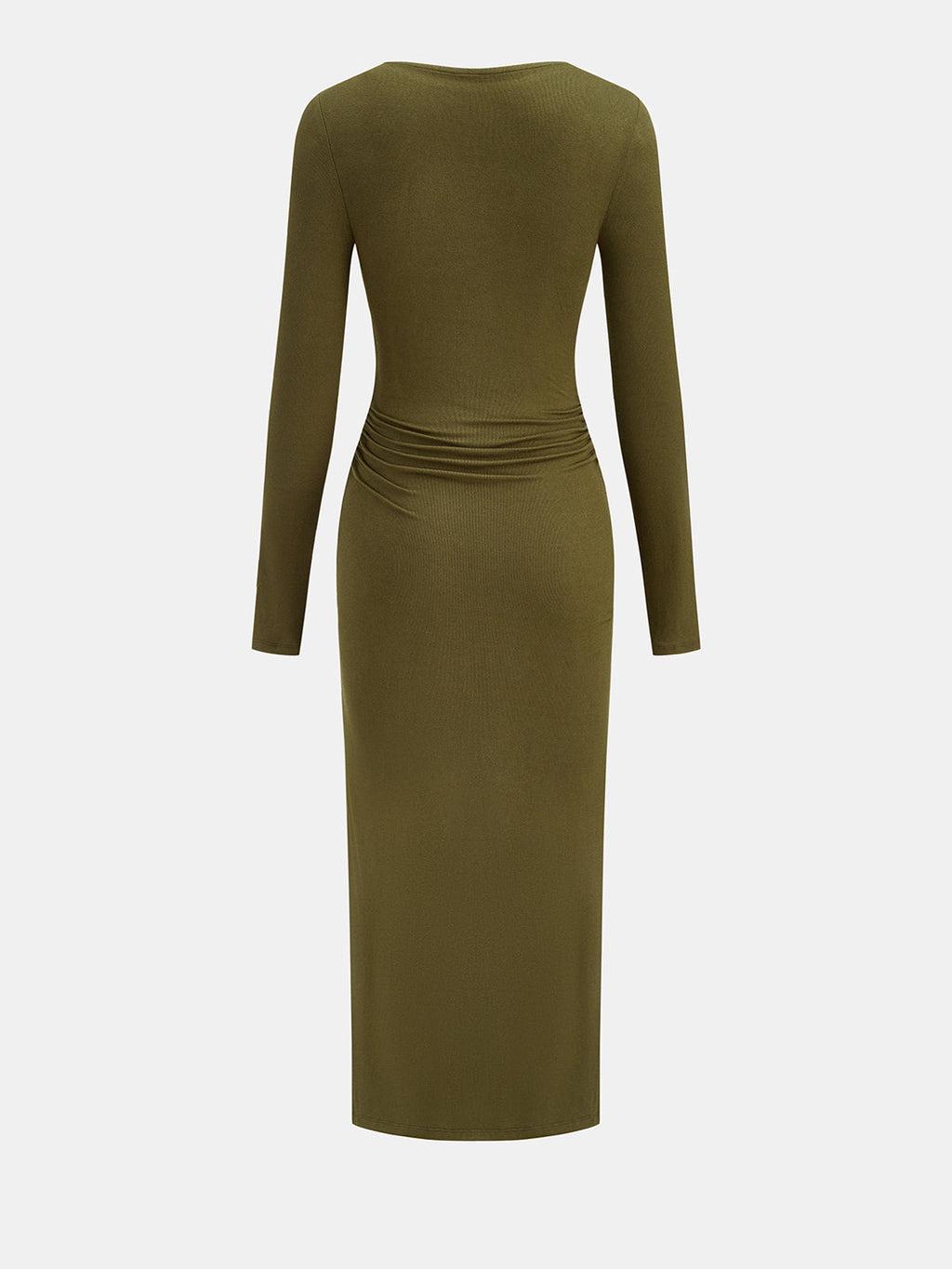 Manga Larga nudo Knot High Slit Vestido Largo