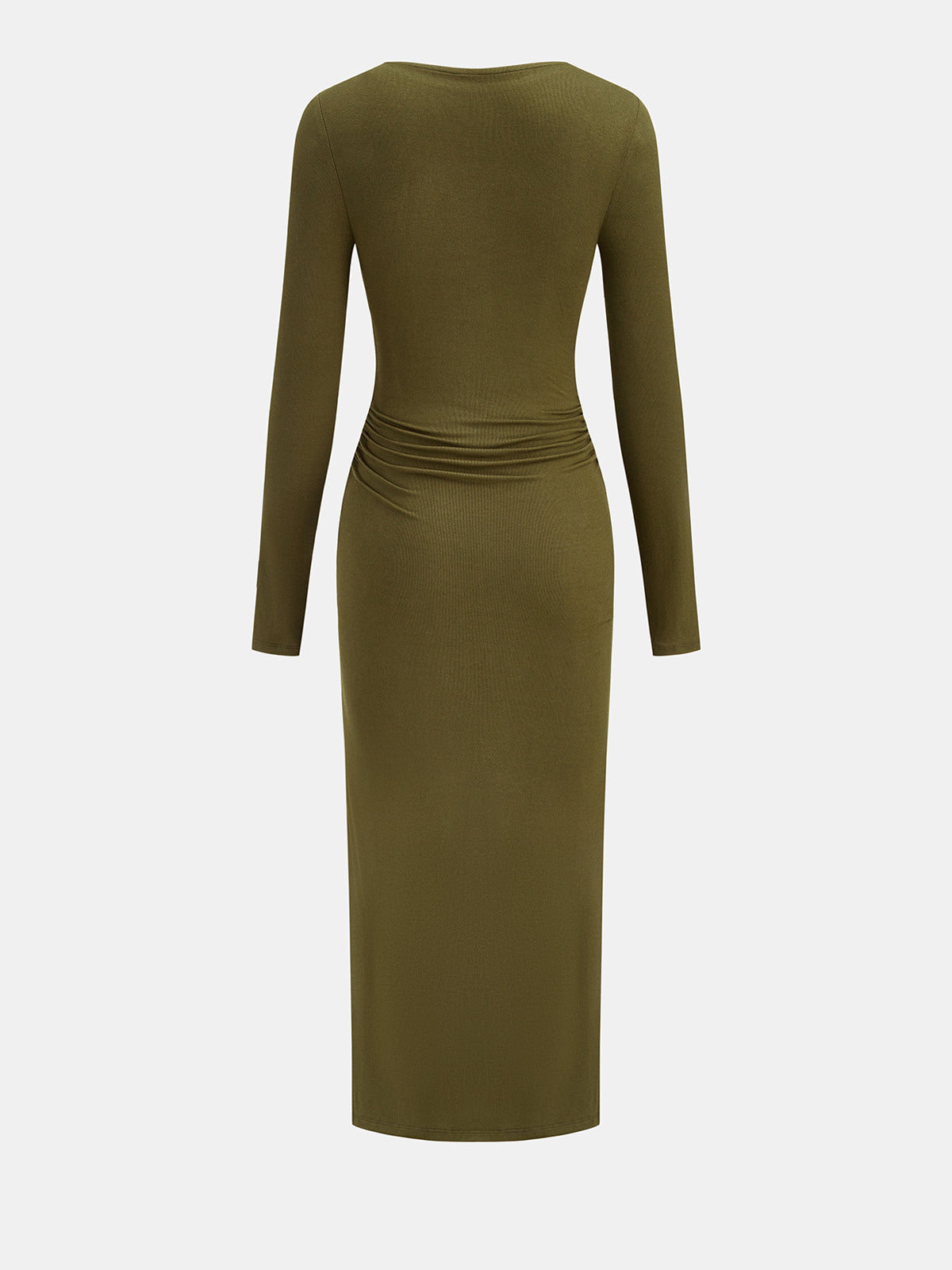Manga Larga nudo Knot High Slit Vestido Largo
