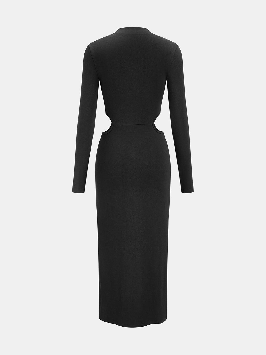 Manga Larga nudo Cut-Out Slit Vestido Largo