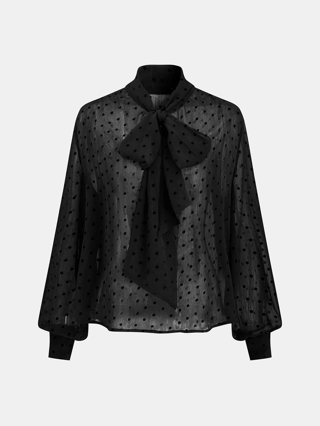 Lazo cuello Lunares Semitransparente Blusa