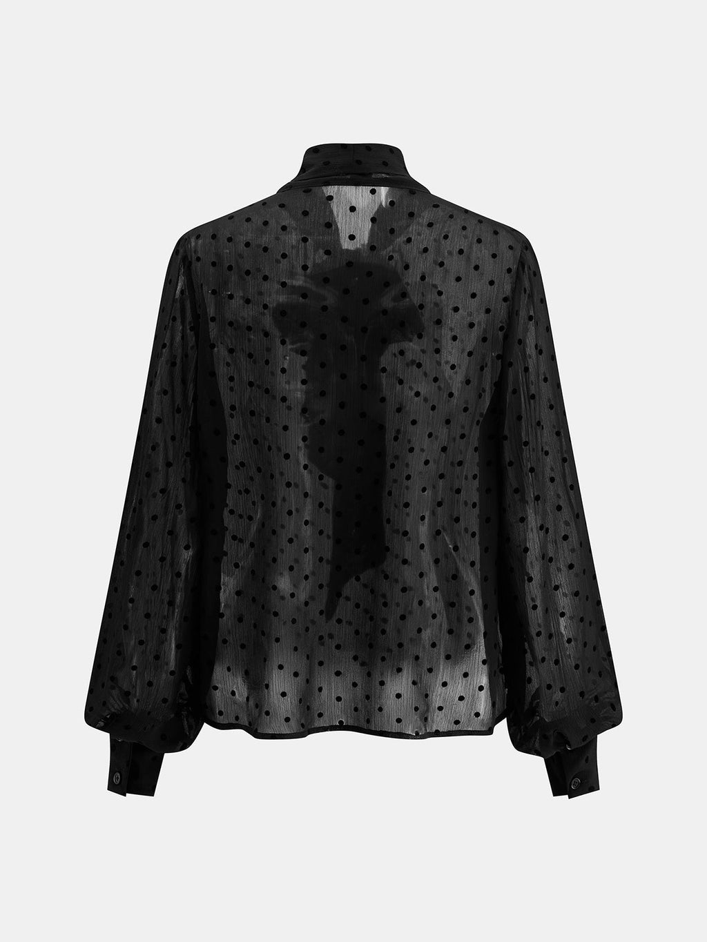 Lazo cuello Lunares Semitransparente Blusa