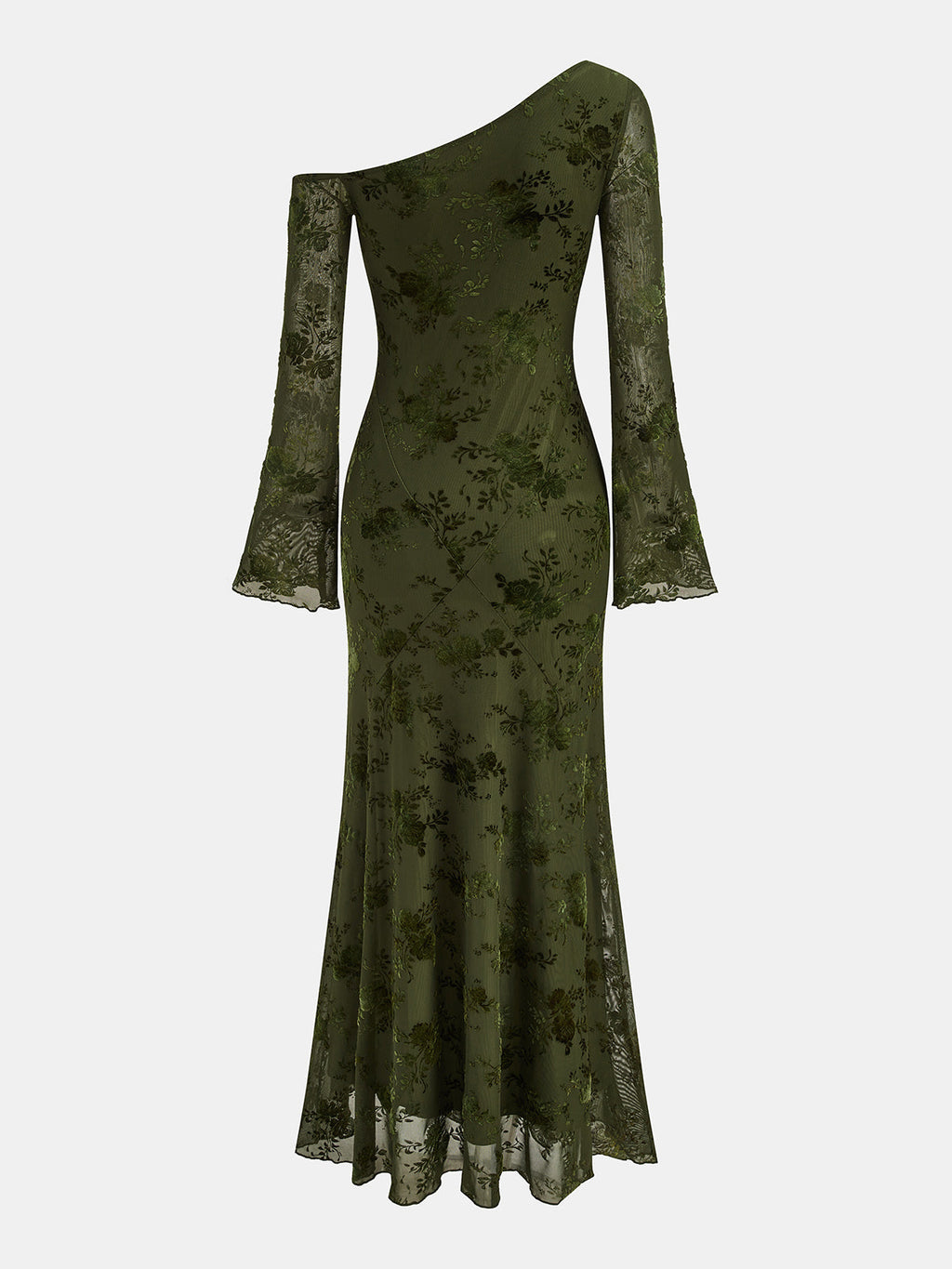 Vestido Maxi Floral de Un Hombro