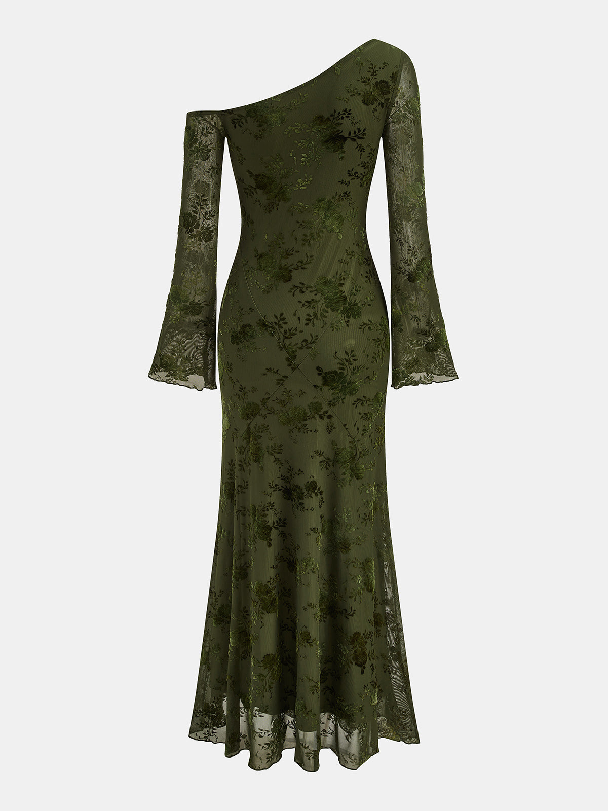 Vestido Maxi Floral de Un Hombro