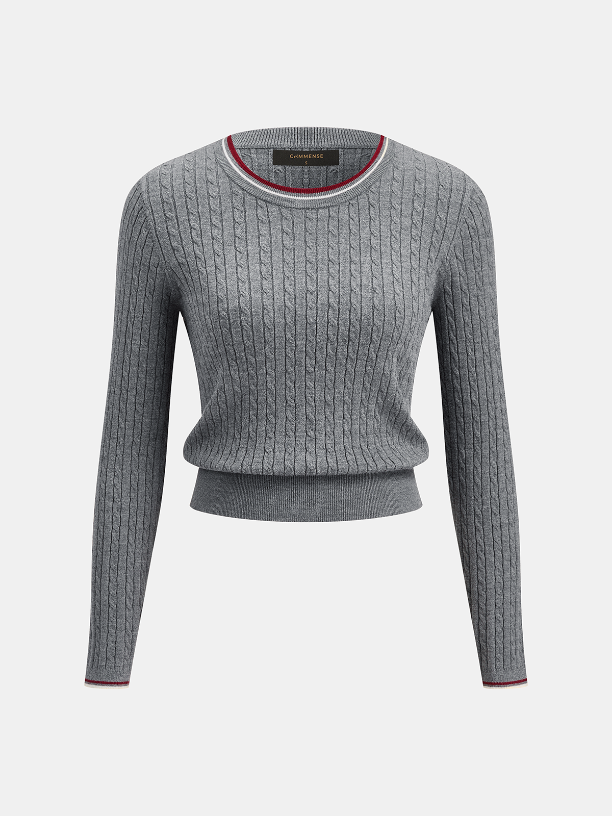 Ribete en Contraste Cable Punto Top Plisado Falda Set