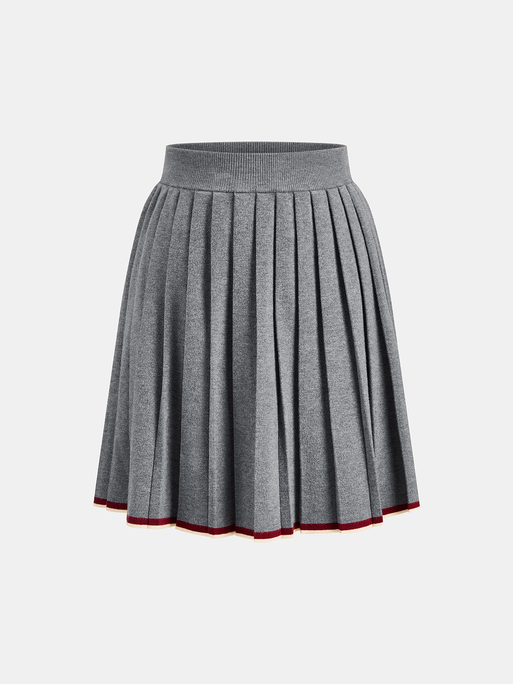 Ribete en Contraste Cable Punto Top Plisado Falda Set