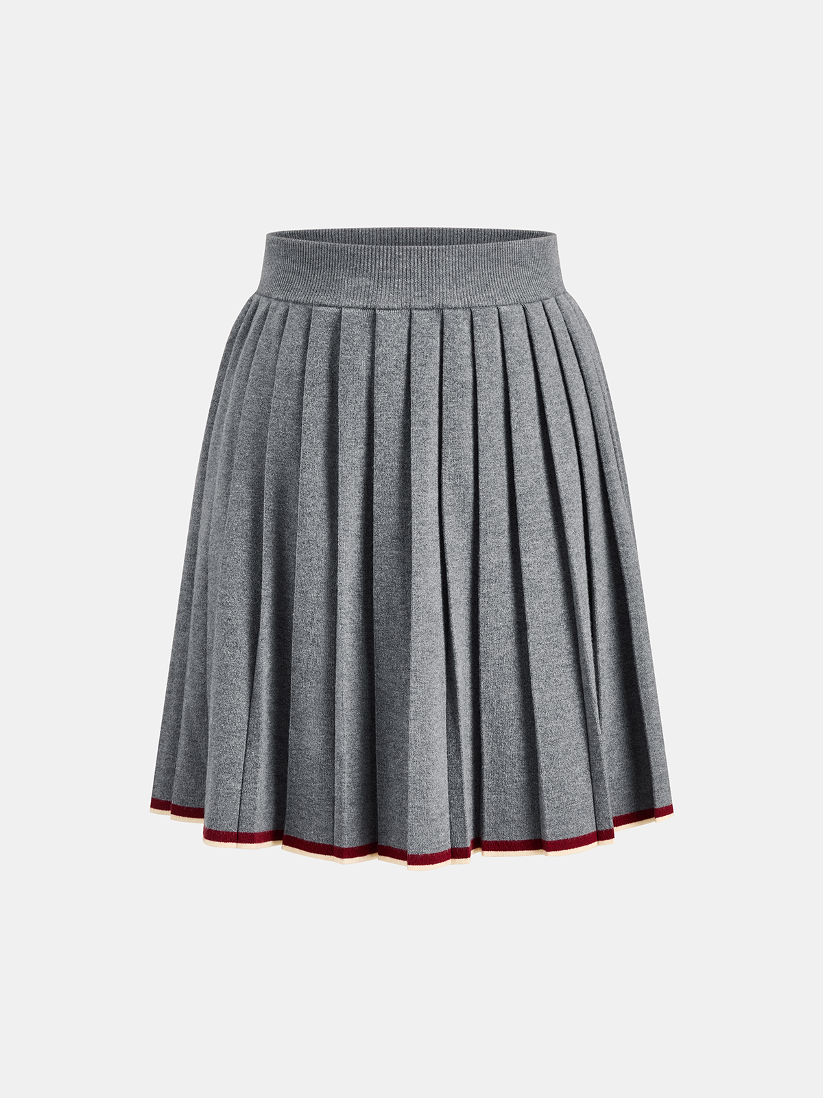 Ribete en Contraste Cable Punto Top Plisado Falda Set