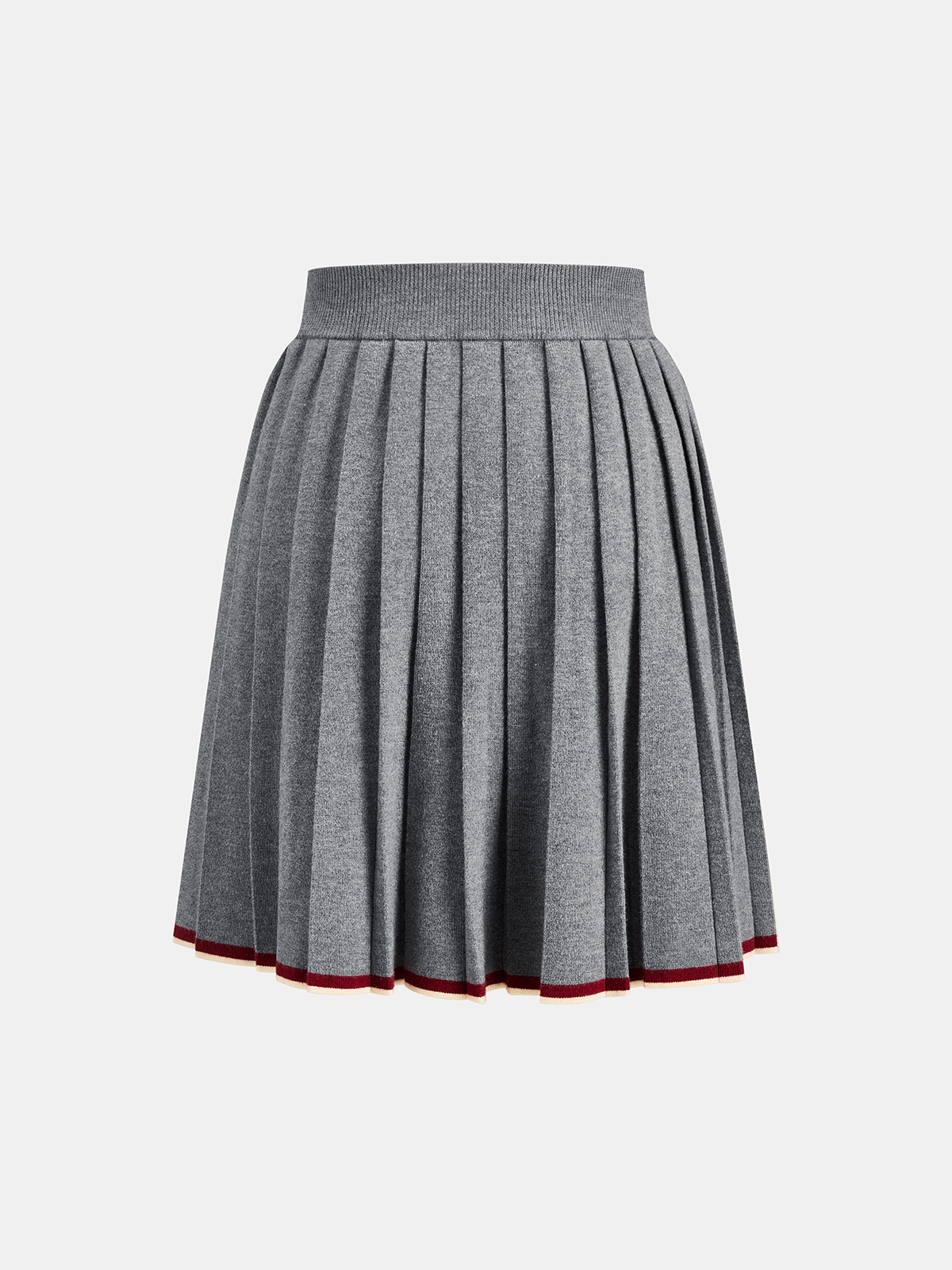Ribete en Contraste Cable Punto Top Plisado Falda Set