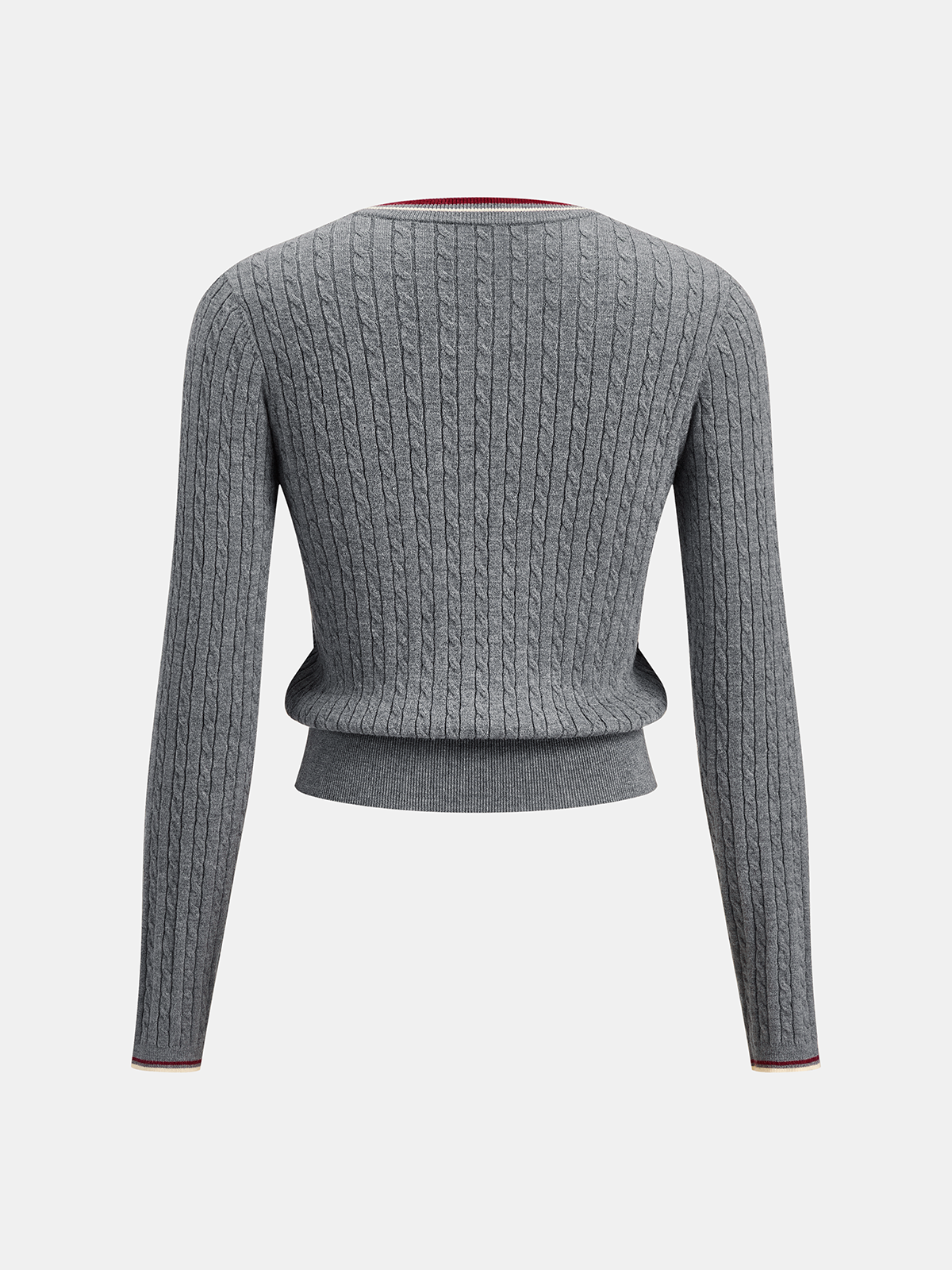 Ribete en Contraste Cable Punto Top Plisado Falda Set